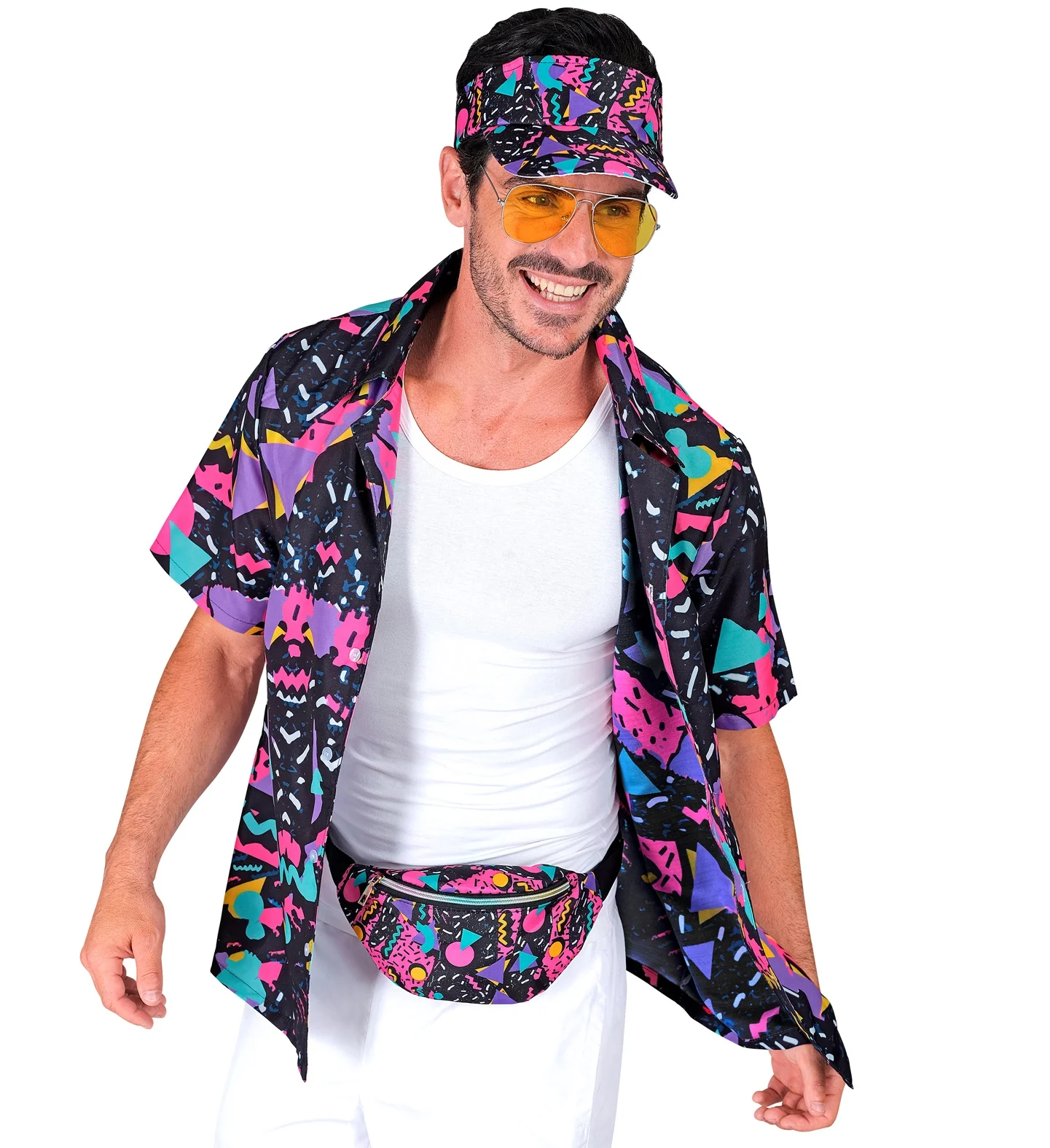 Verkleedset funky fashion jaren 80 zwart - Image 2
