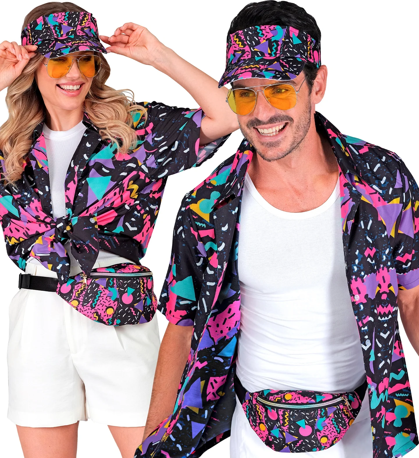 Verkleedset funky fashion jaren 80 zwart - Image 4