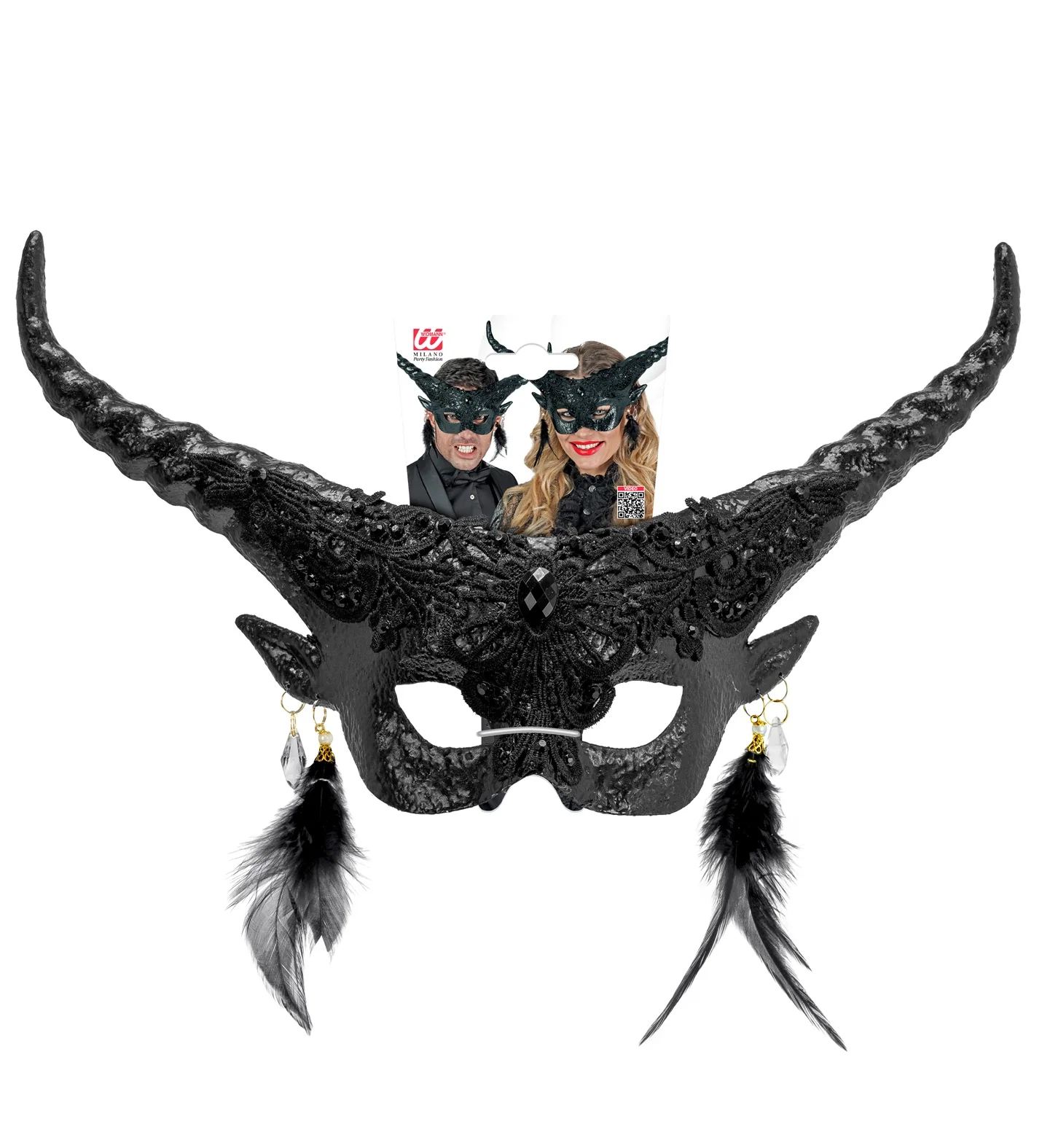 Duivel masker luxe zwart theater - Image 7