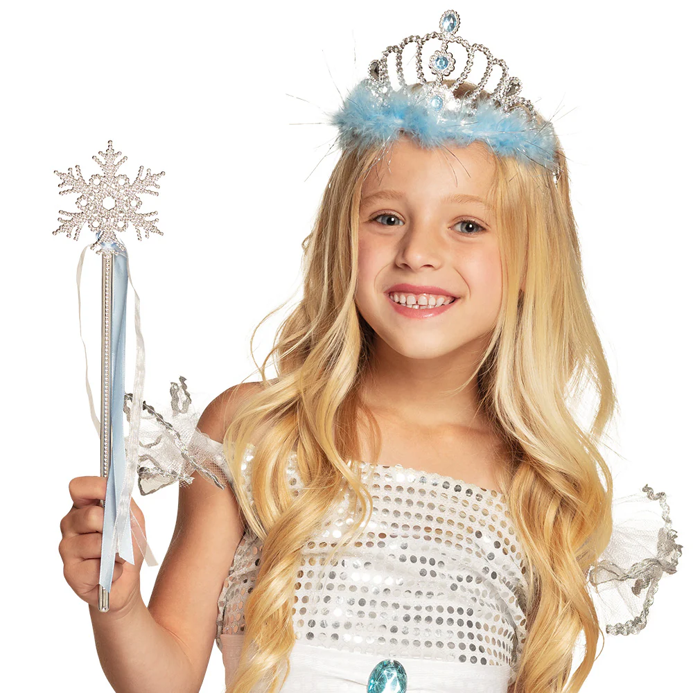 Tiara Frostine prinses blauw marabou - Image 4