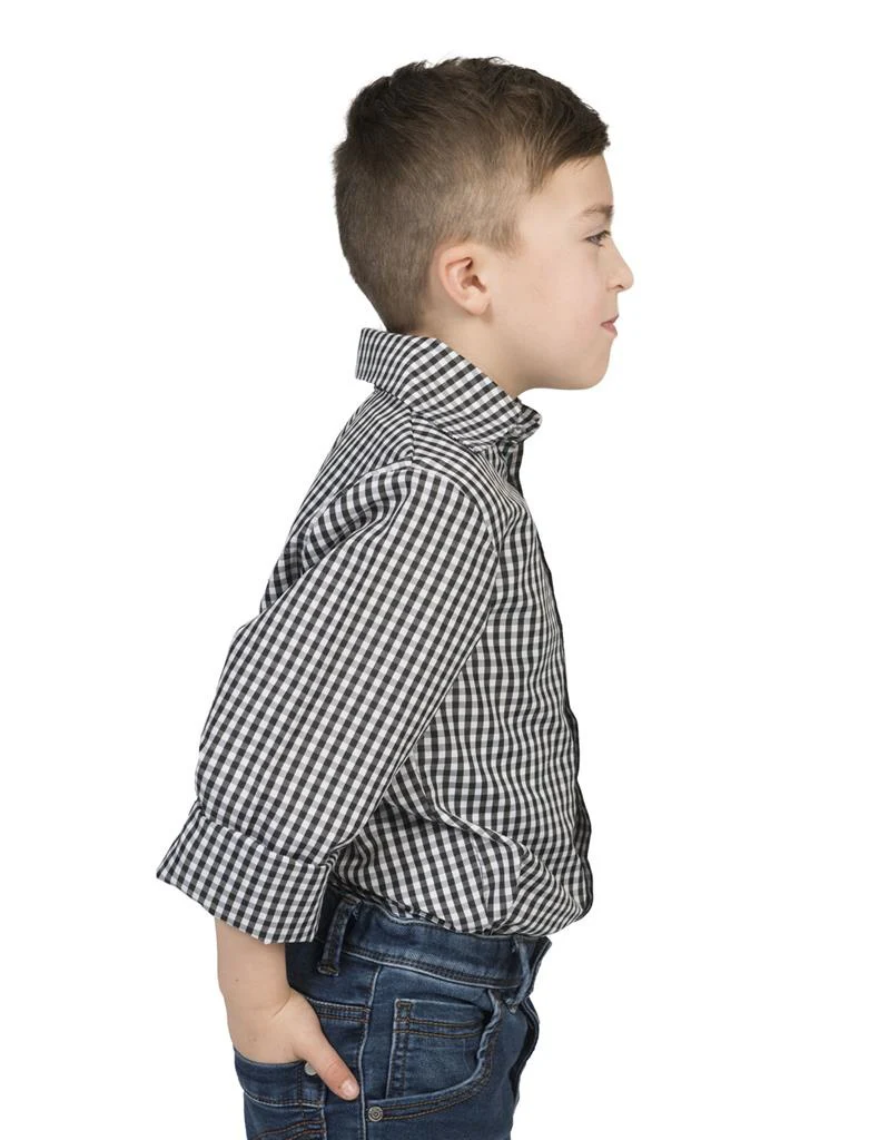 Tiroler blouse zwart wit geblokt - Image 2