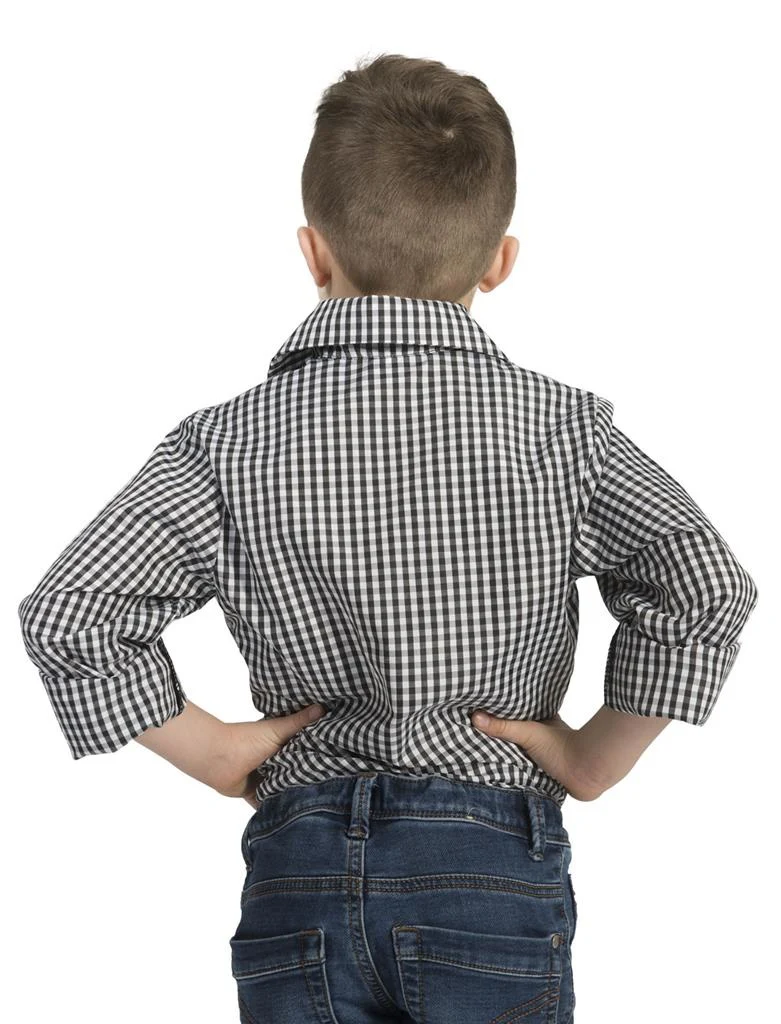 Tiroler blouse zwart wit geblokt - Image 3