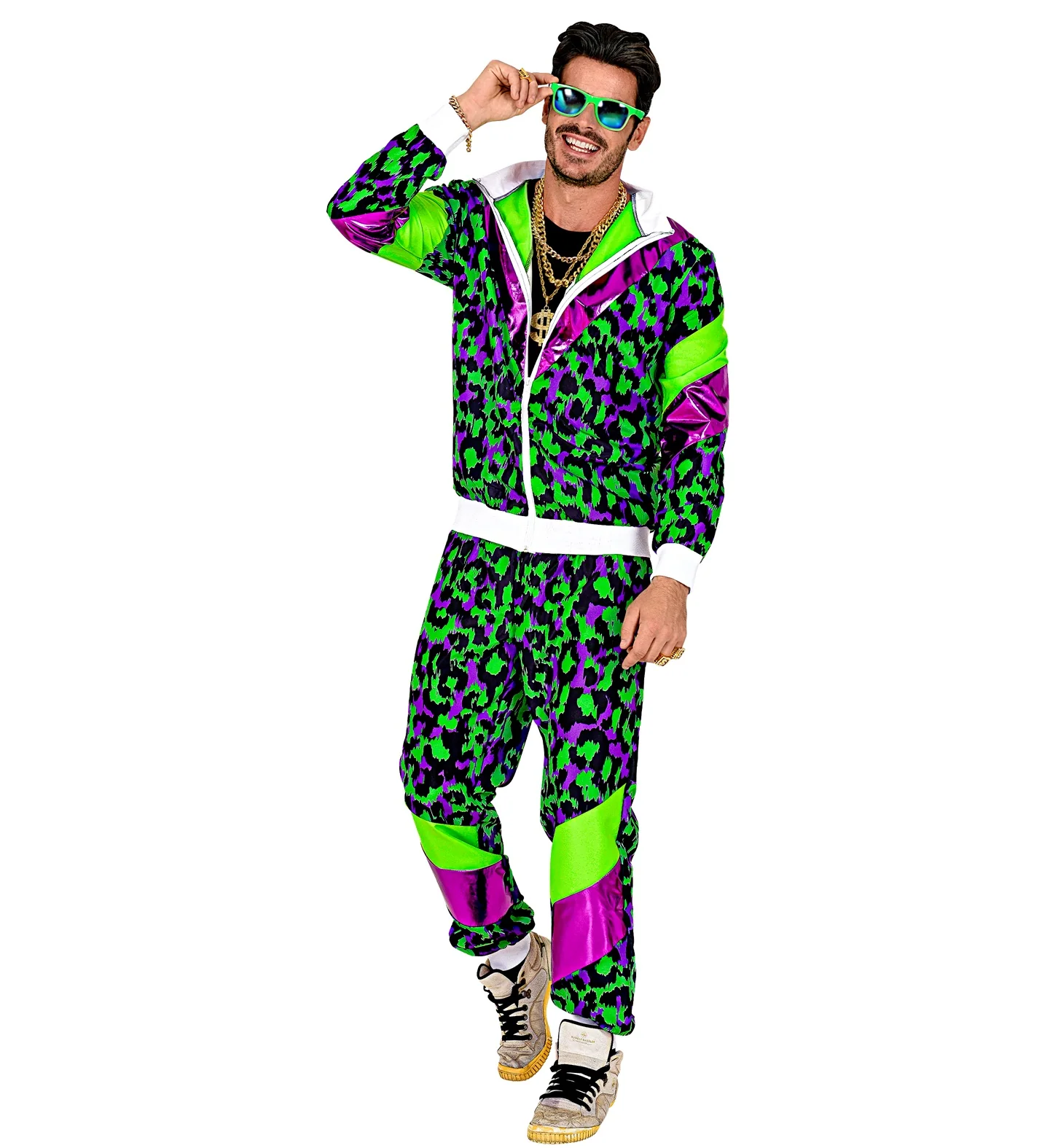 Trainingspak neon panter print retro - Image 2