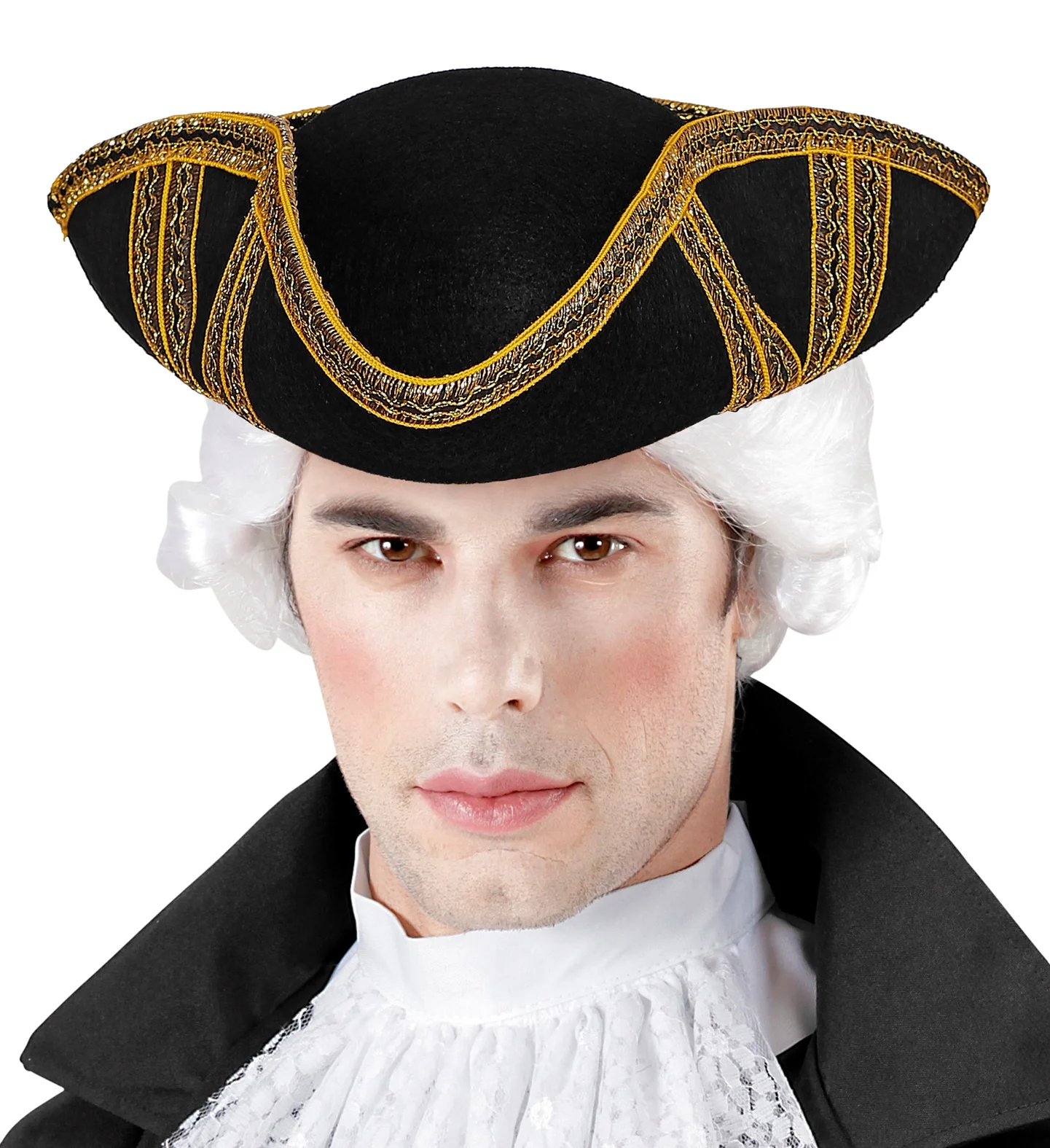 Tricorn hoed met gouden biesje - Image 2