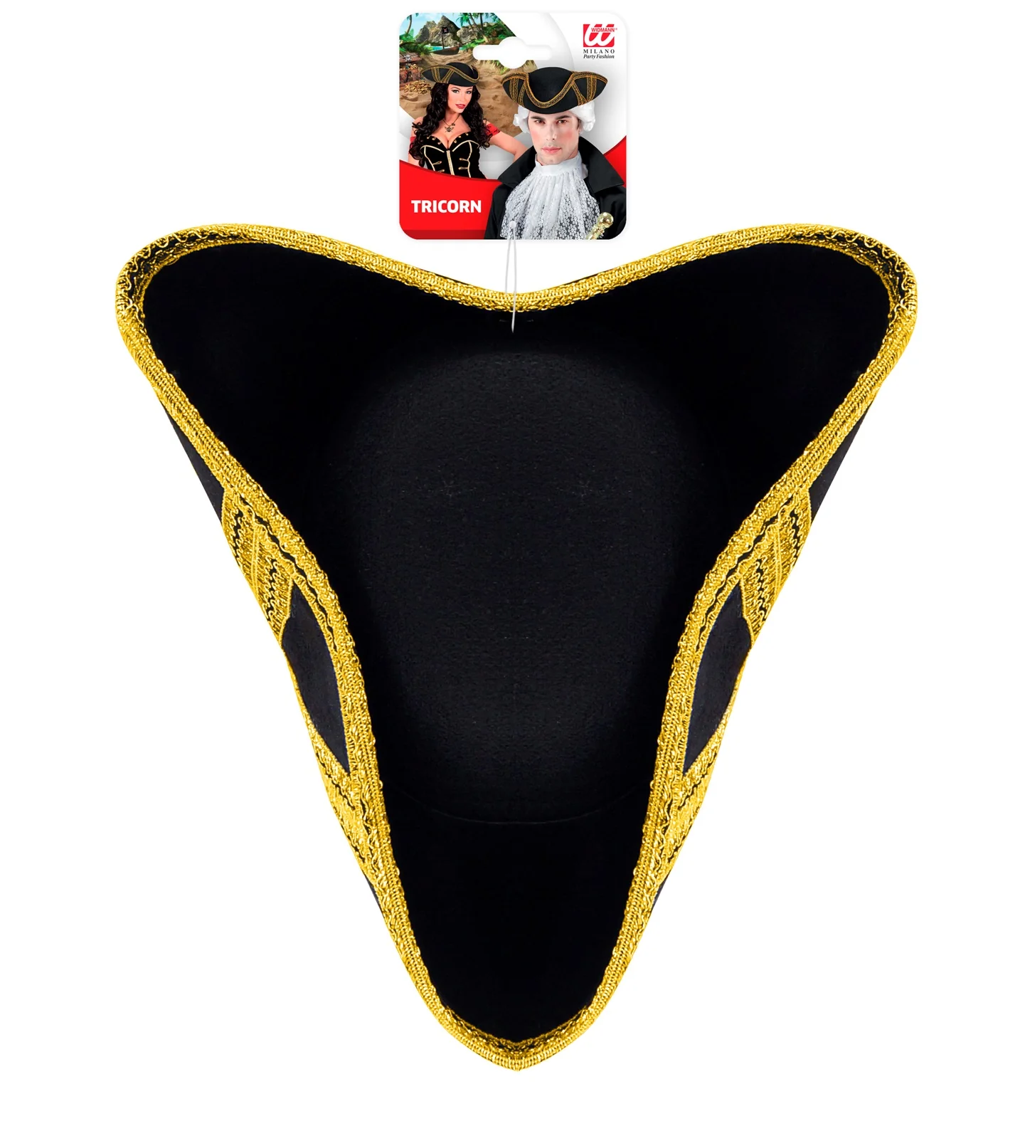 Tricorn hoed met gouden biesje - Image 4