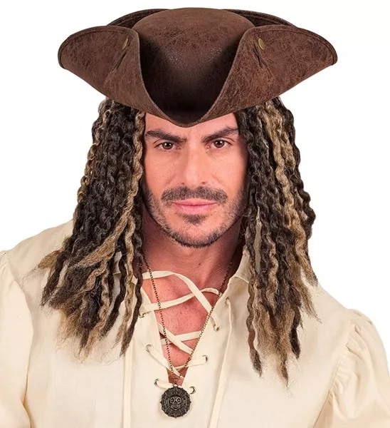 Tricorn hoed verweerd leer bruin Julia - Image 4