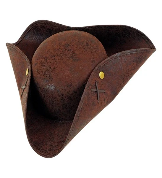 Tricorn hoed verweerd leer bruin Julia - Image 5