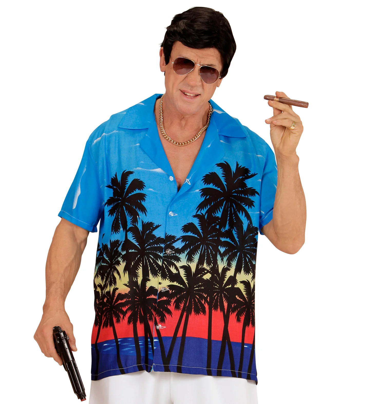 Hawaii shirt blauw palmbomen - Image 2