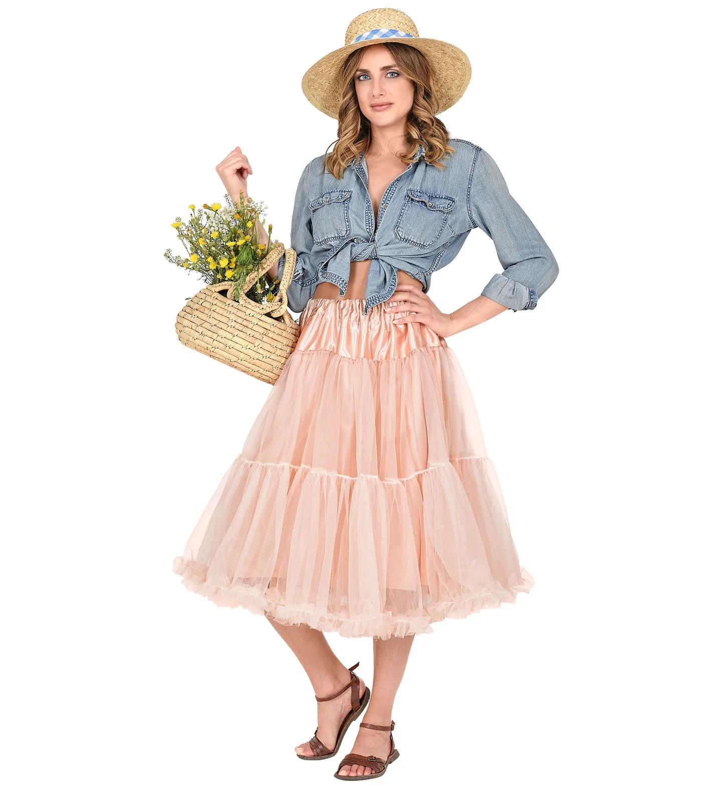 Petticoat oud roze tule 65cm - Image 3