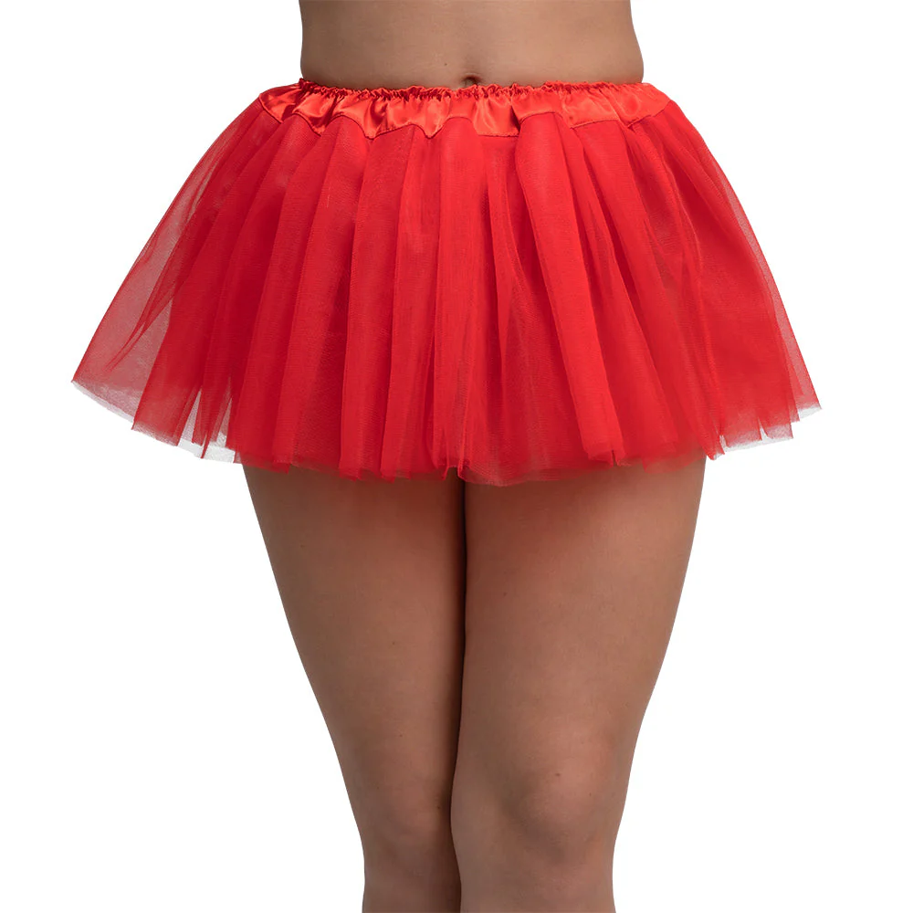 Tutu met satijnen tailleband 28cm - ROOD