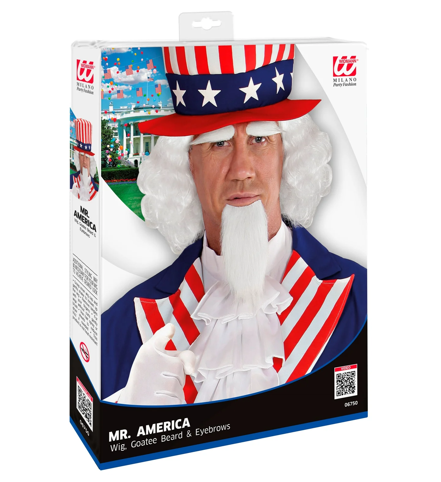Uncle Sam pruik USA Amerika luxe - Image 3