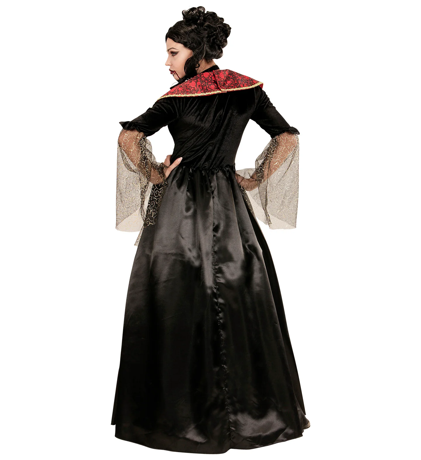Vampieren jurk zwart rood creepy - Image 3