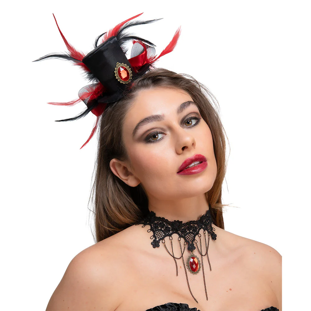 Vampier mini hoge hoed deluxe & ketting - Image 2