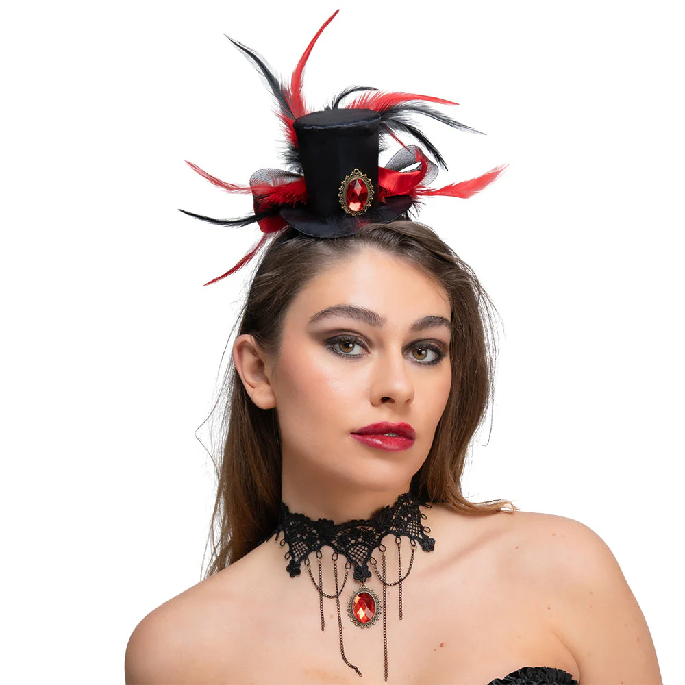 Vampier mini hoge hoed deluxe & ketting - Image 4