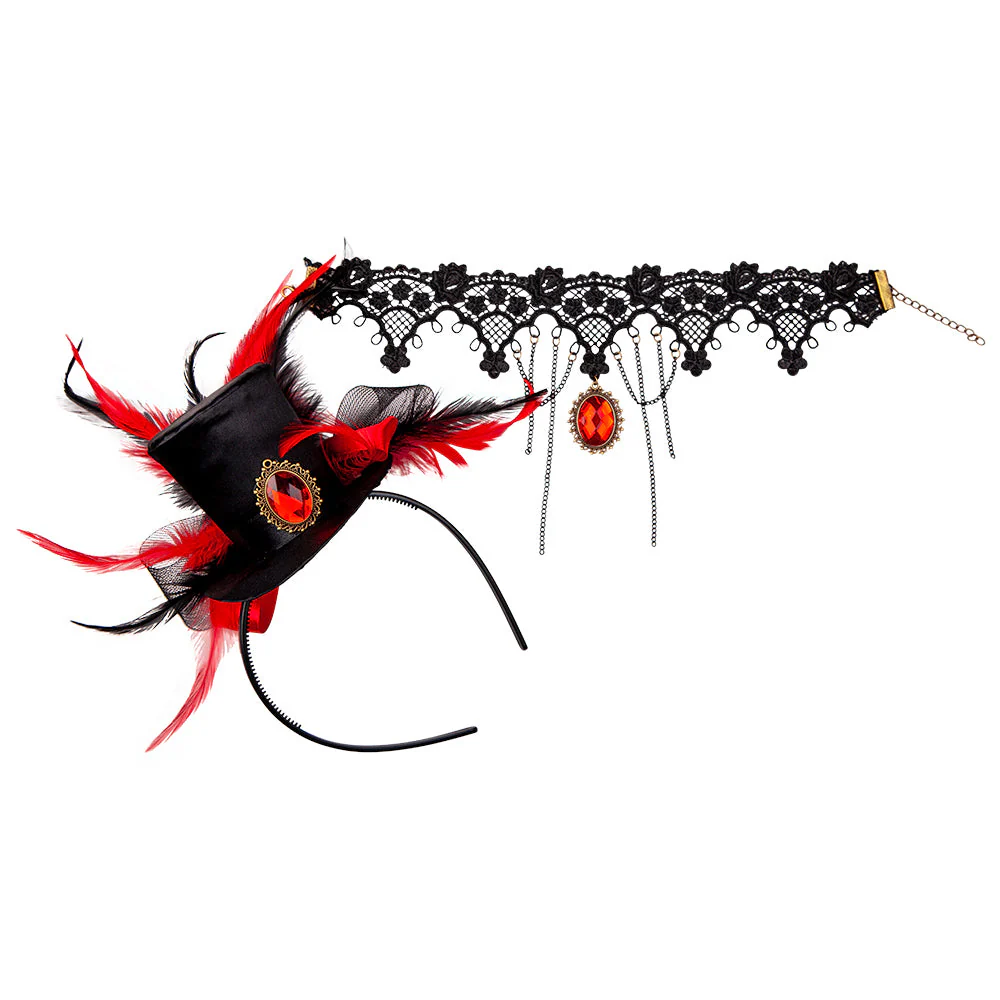 Vampier mini hoge hoed deluxe & ketting - Image 5