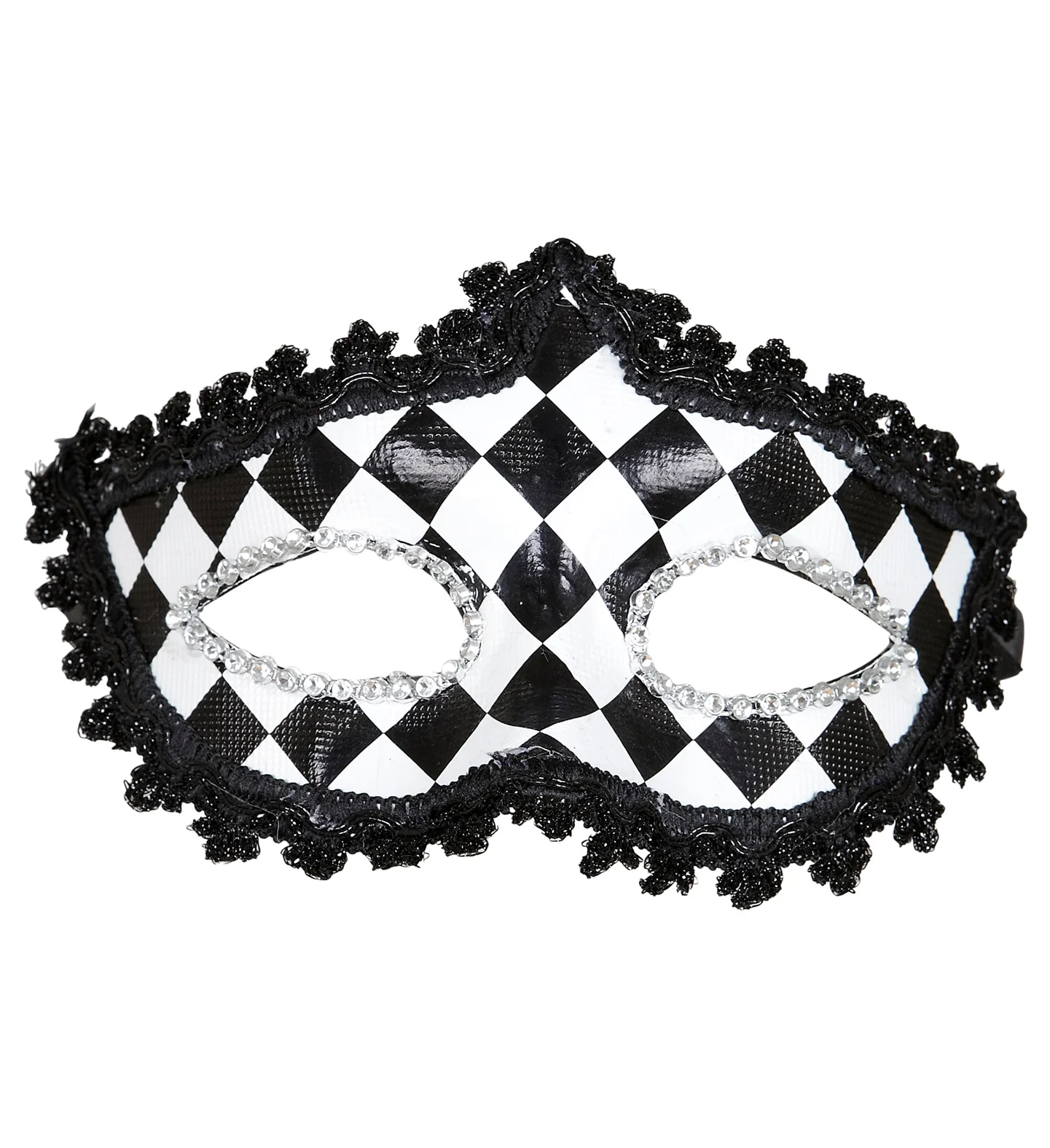 Zwart wit geblokt oogmasker