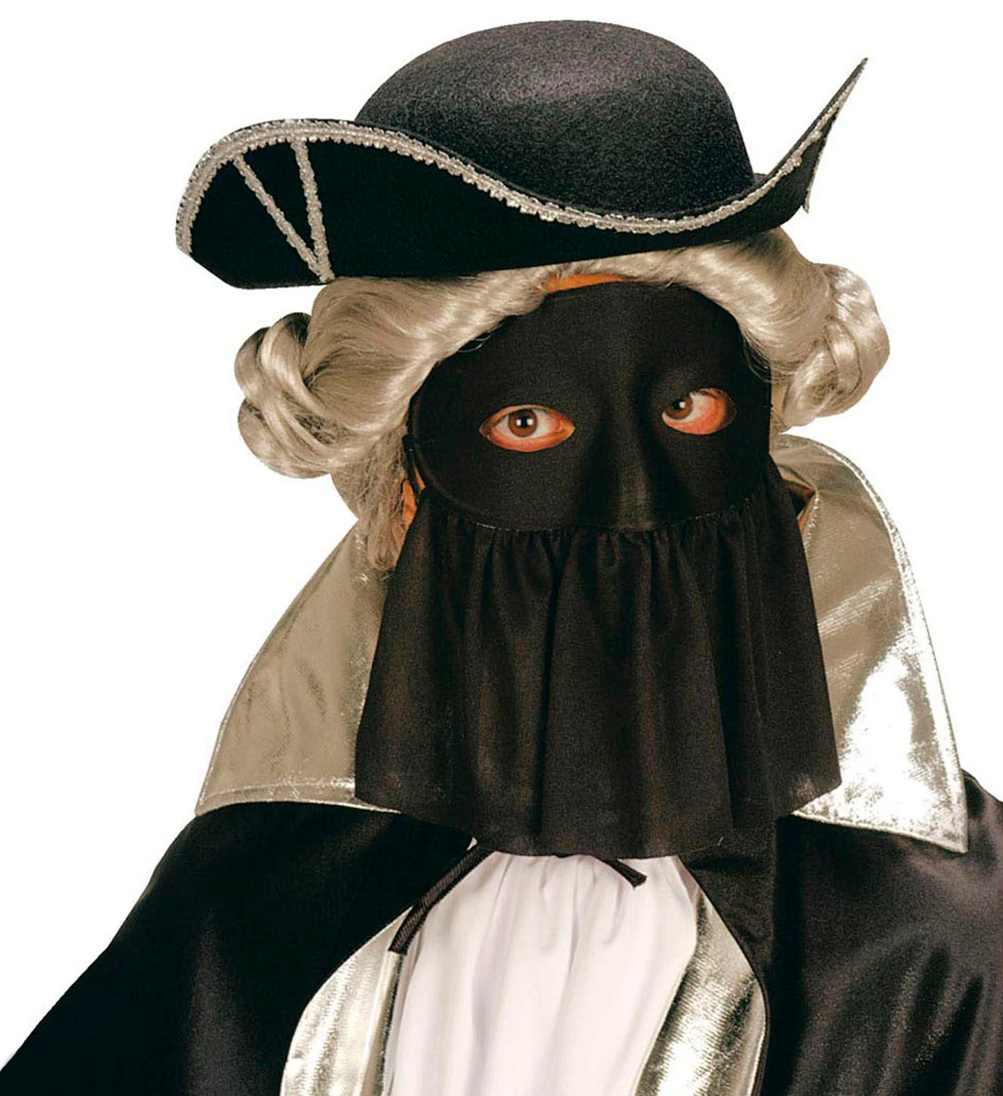 Venetiaans oogmasker zwart met sluier - Image 2