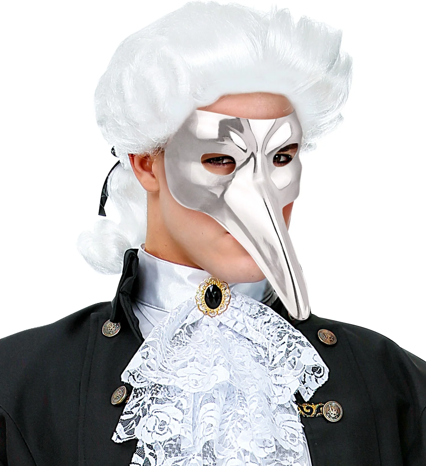 Venetiaans snavel masker zilver - Image 2