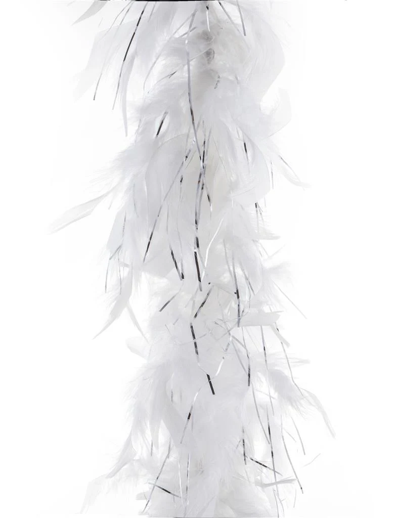 Veren boa wit met zilver tinsel 45gram
