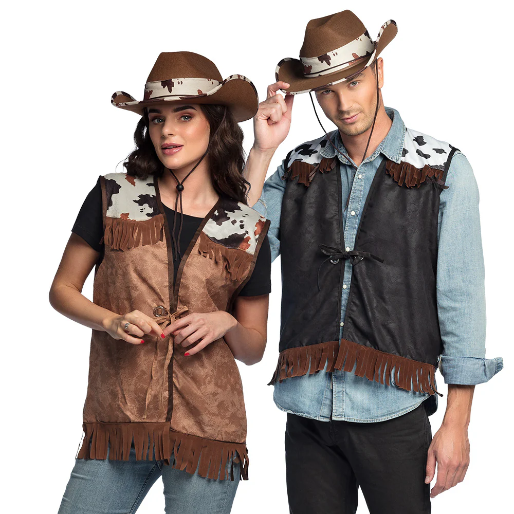 Vest Western zwart cowboy - Image 2
