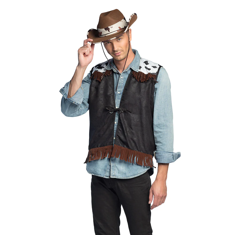 Vest Western zwart cowboy - Image 3