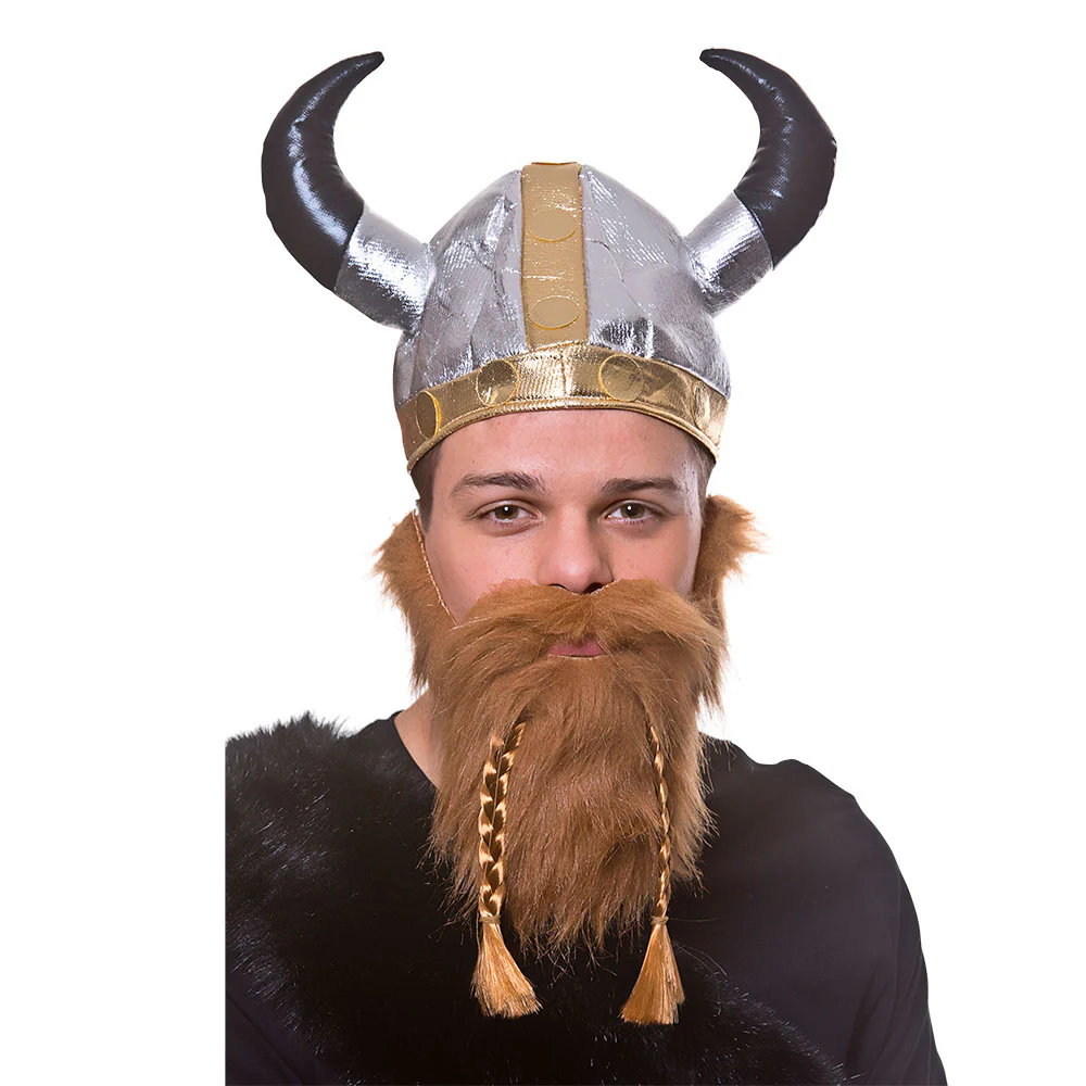 Viking Baard met vlechten bruin - Image 2