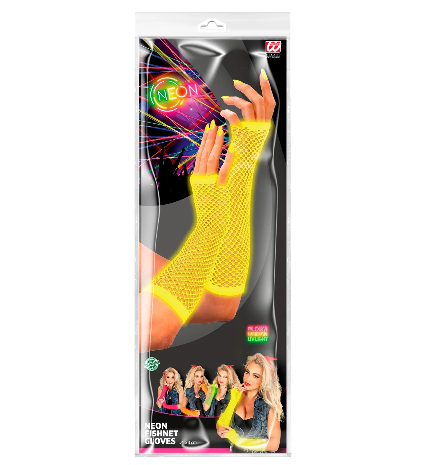 Net handschoenen neon geel lang - Image 4