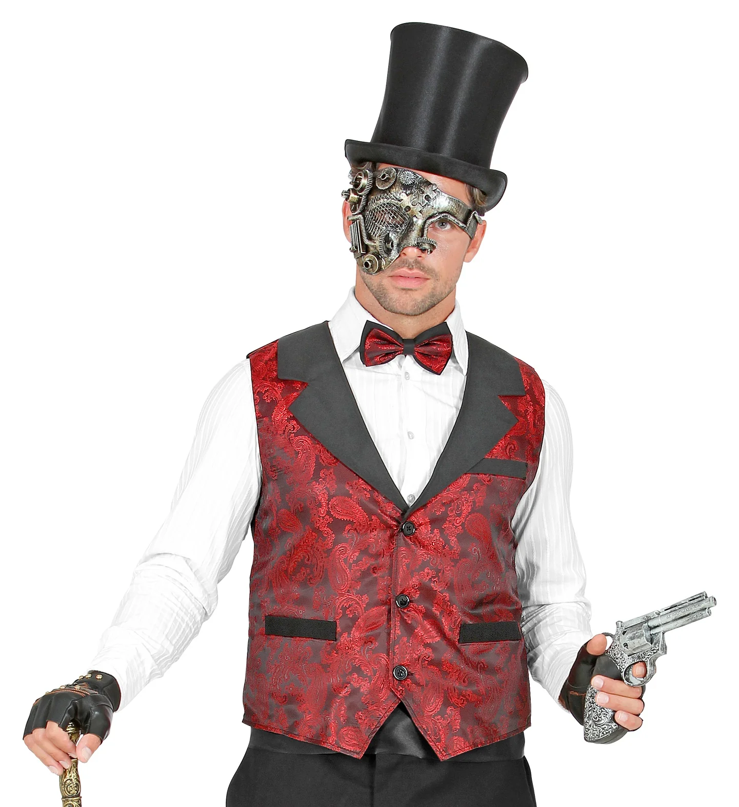 Vest rood vintage steampunk - Image 2