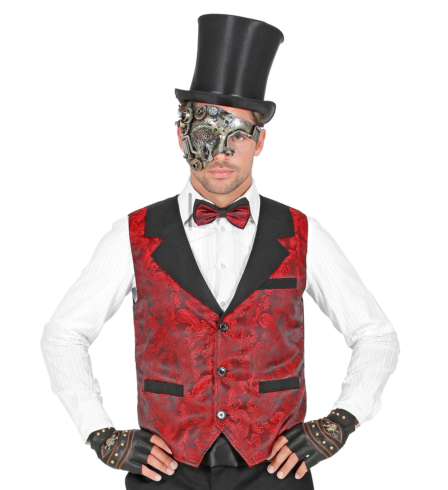 Vest rood vintage steampunk - Image 3