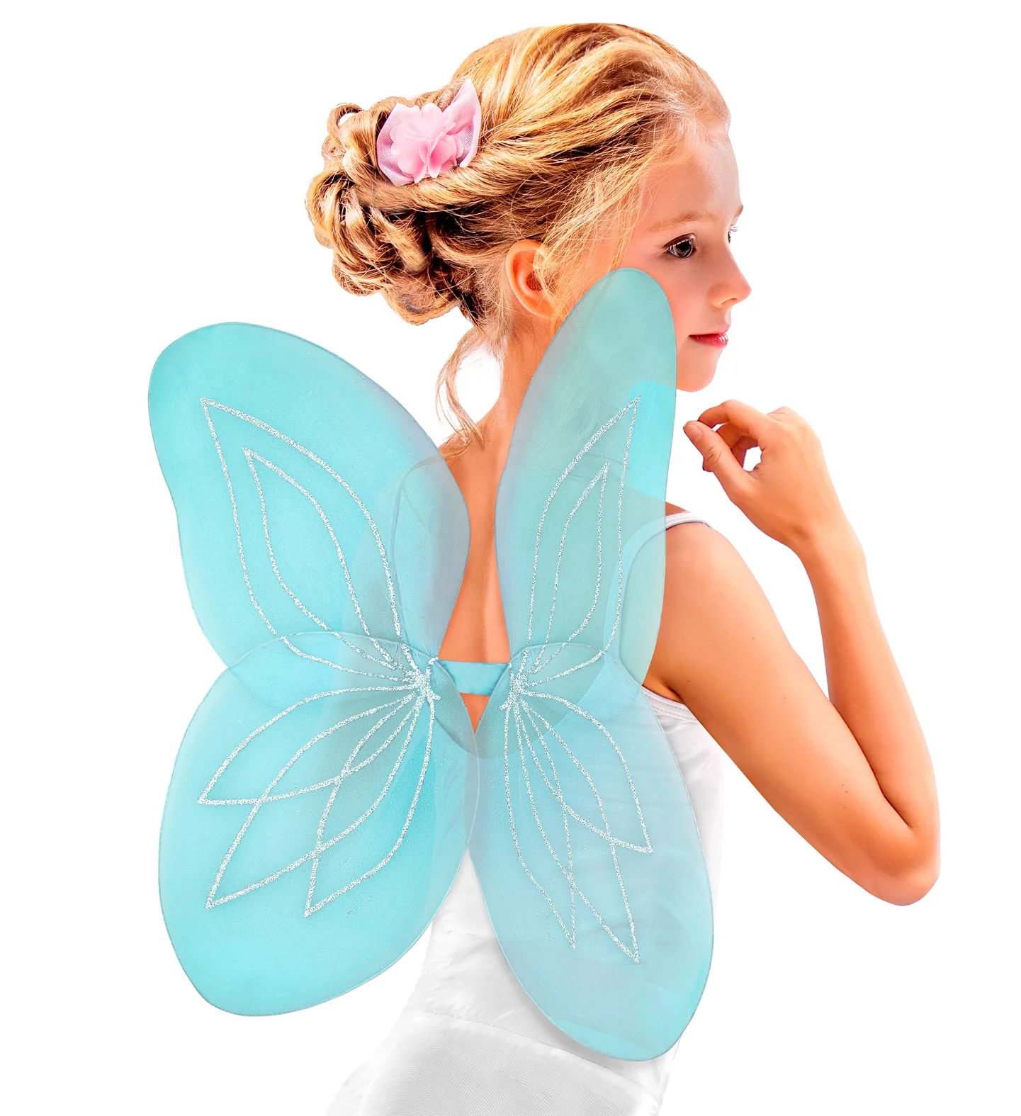 Vlindervleugels glitter blauw kinderen - Image 2