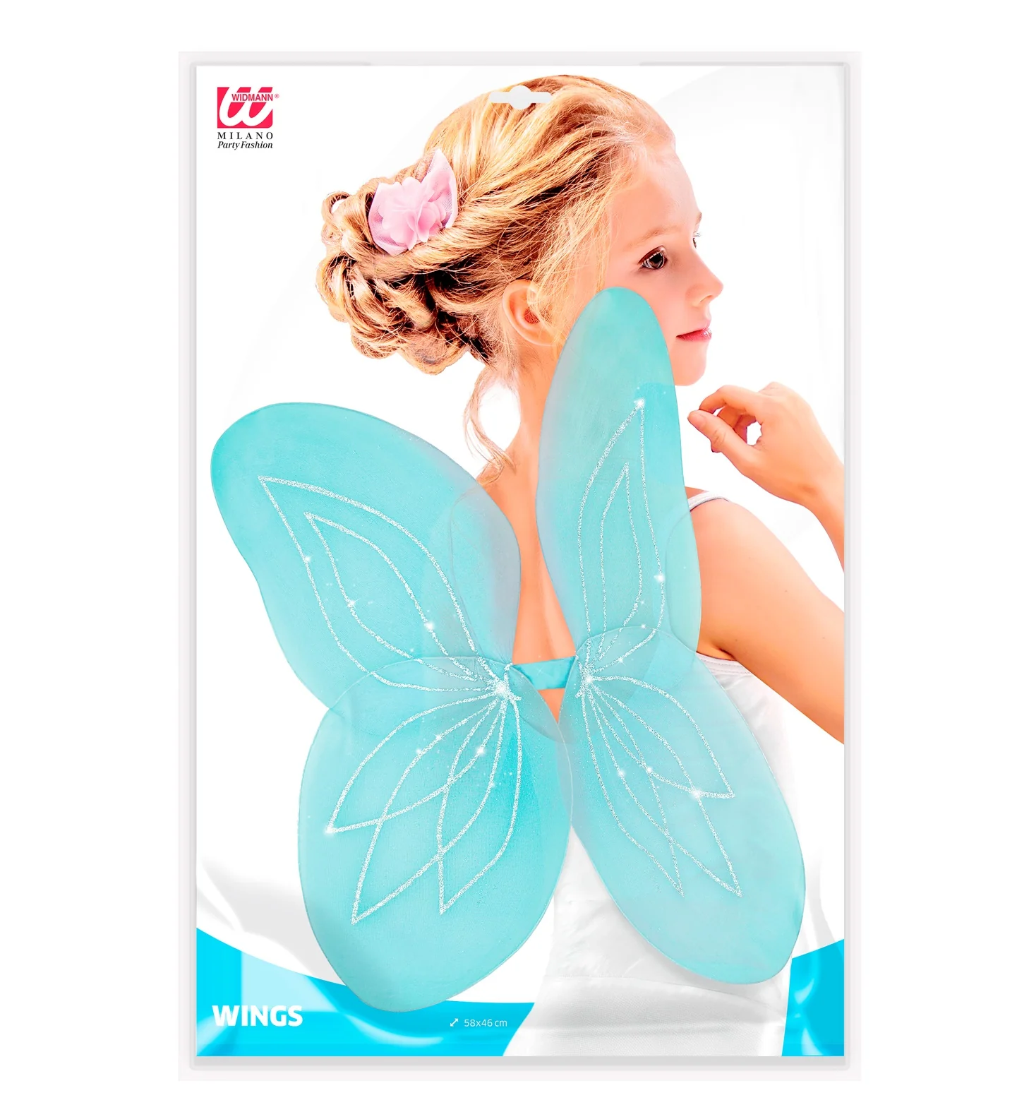 Vlindervleugels glitter blauw kinderen - Image 3