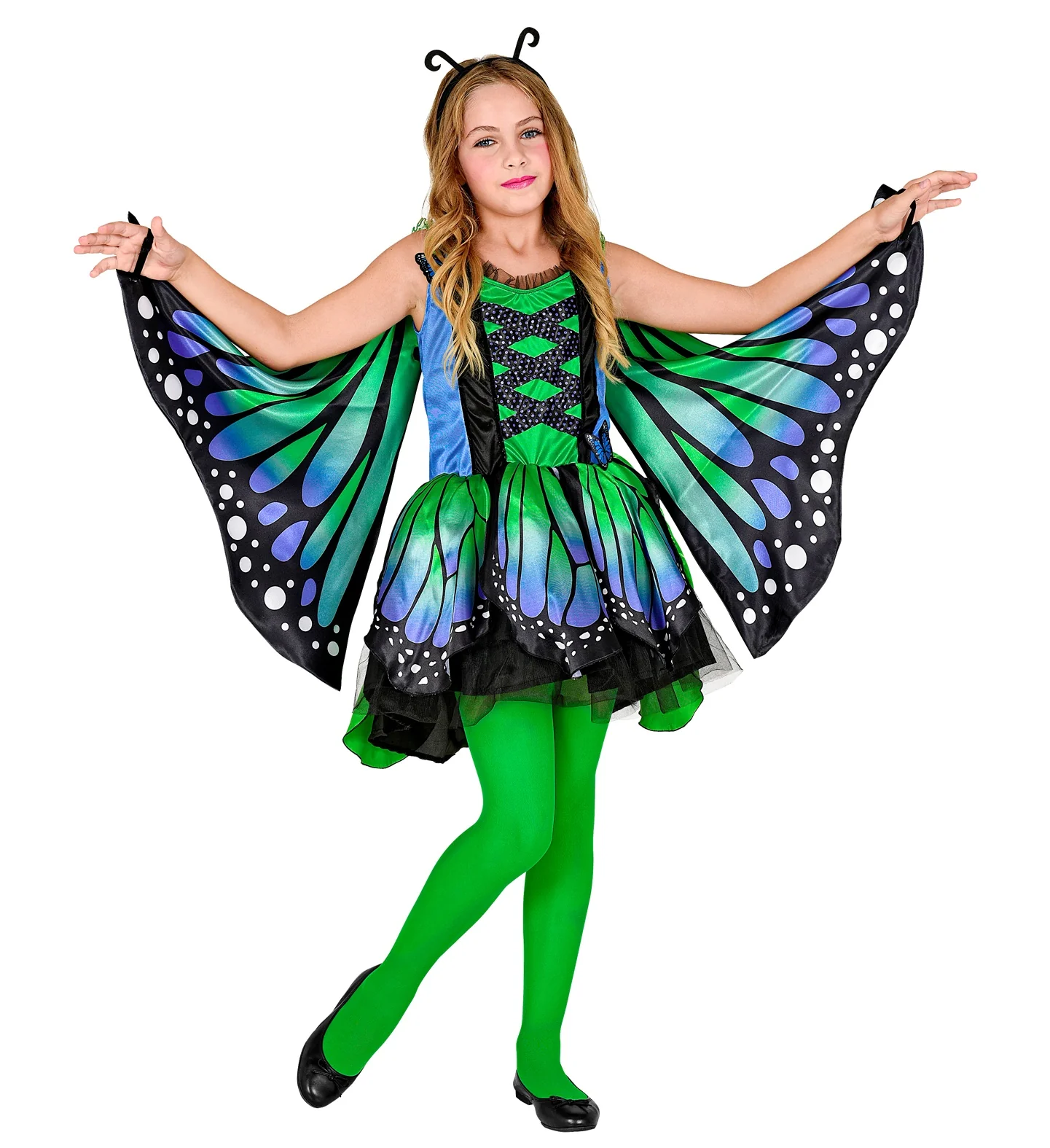 Vlinderpak blauw groen kind