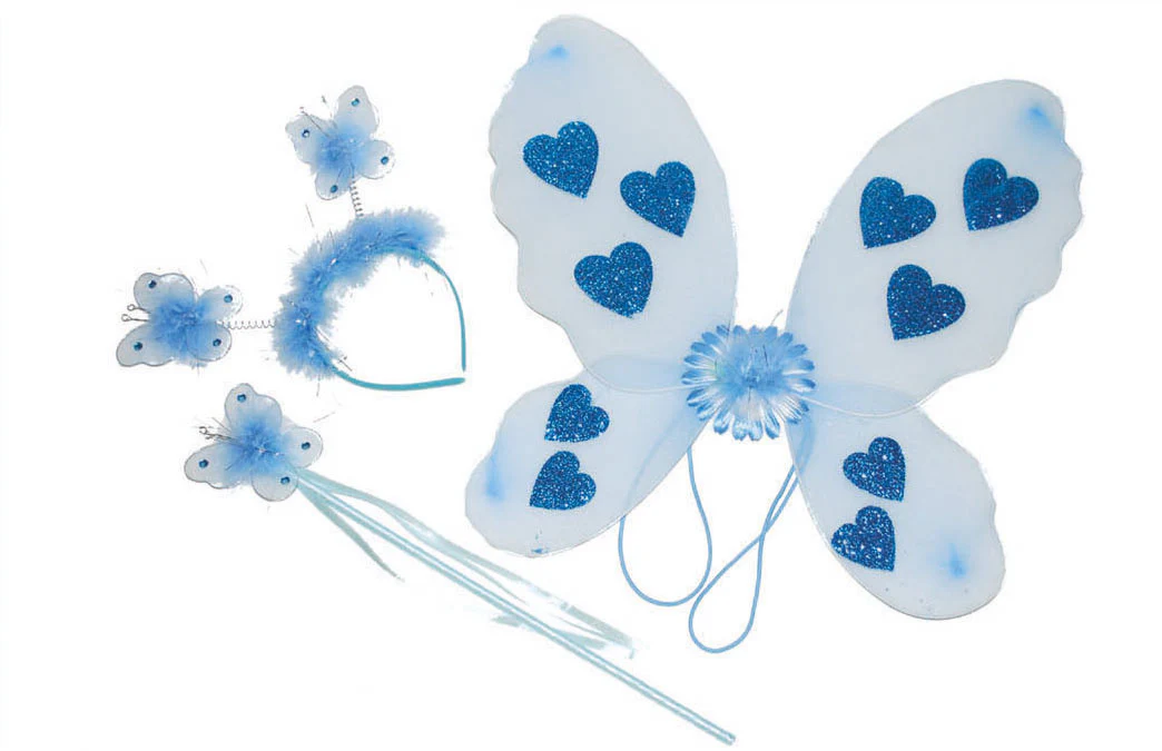 Blauwe vlinder verkleed set Minnie 3-delig