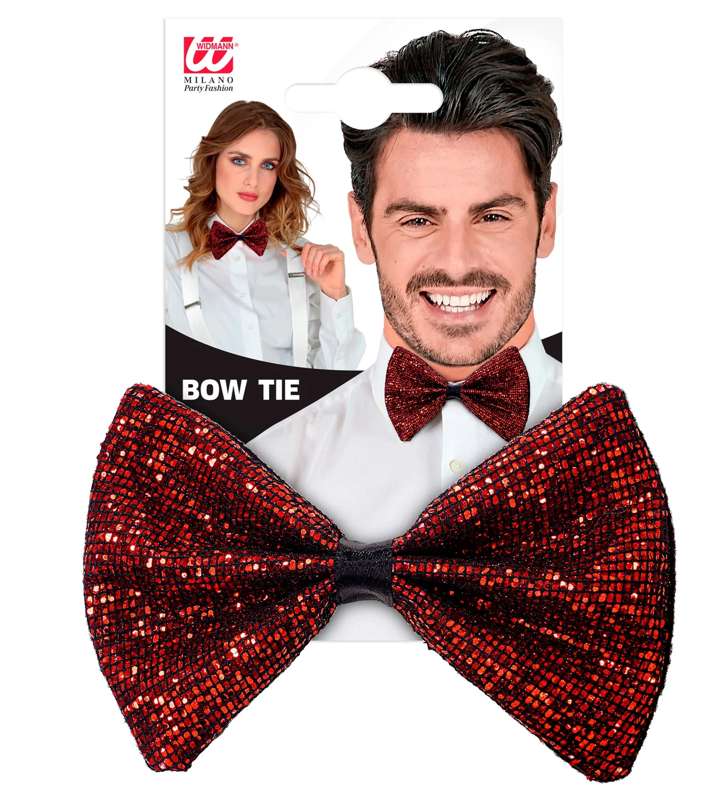 Vlinderdas glitter Sheldon rood - Image 4