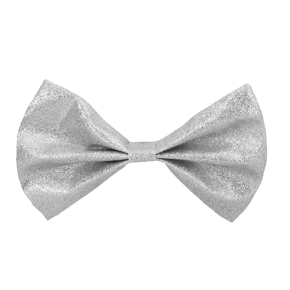 Vlinderstrik Glitter zilver