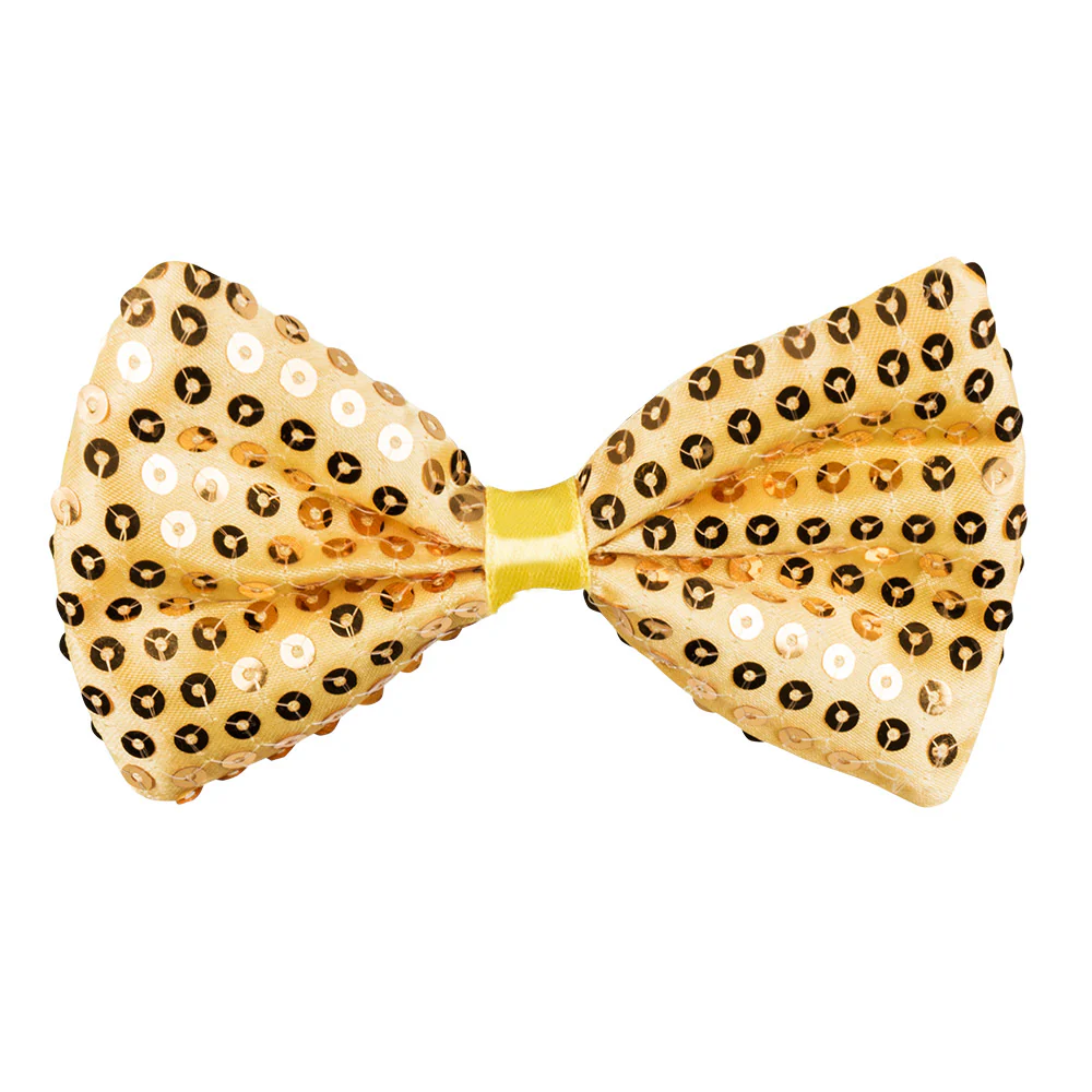 Vlinderstrik goud pailletten glitter