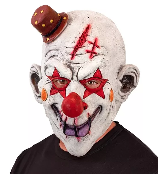 Volledig masker killer clown met hoed Nora - Image 2