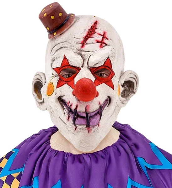 Volledig masker killer clown met hoed Nora - Image 3