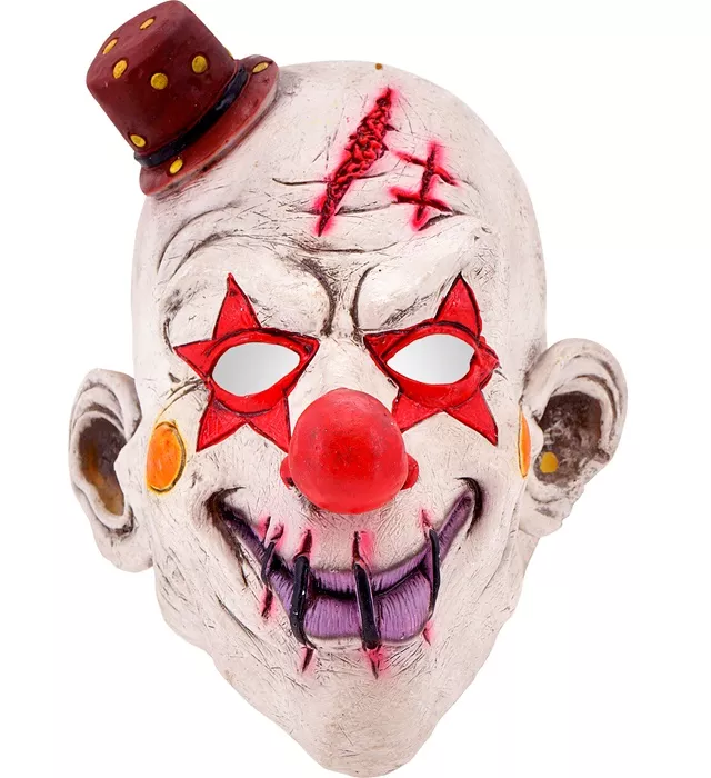 Volledig masker killer clown met hoed Nora - Image 4