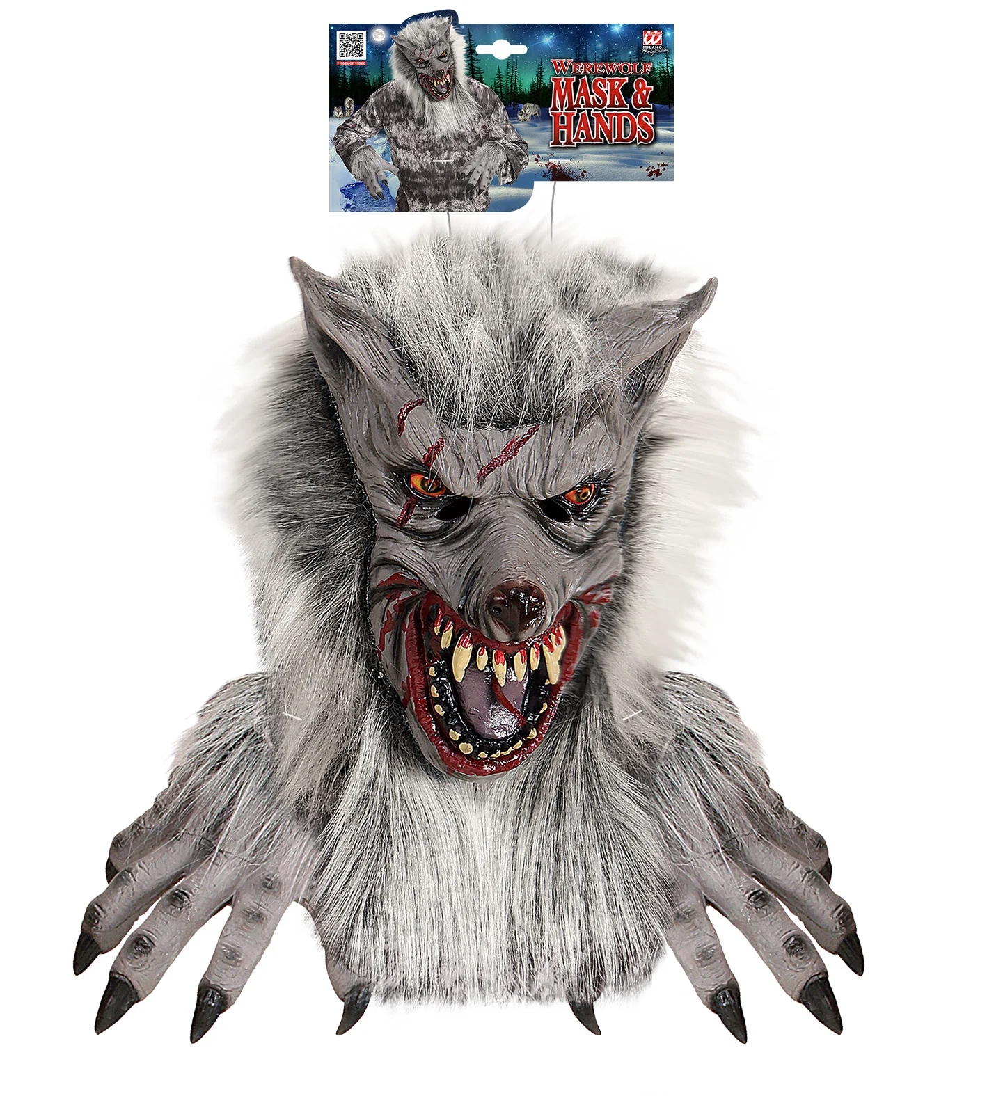Weerwolf masker met veel haar - Image 4