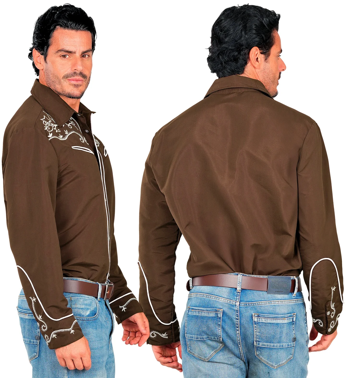 Western cowboy shirt bruin Ringo - Image 3