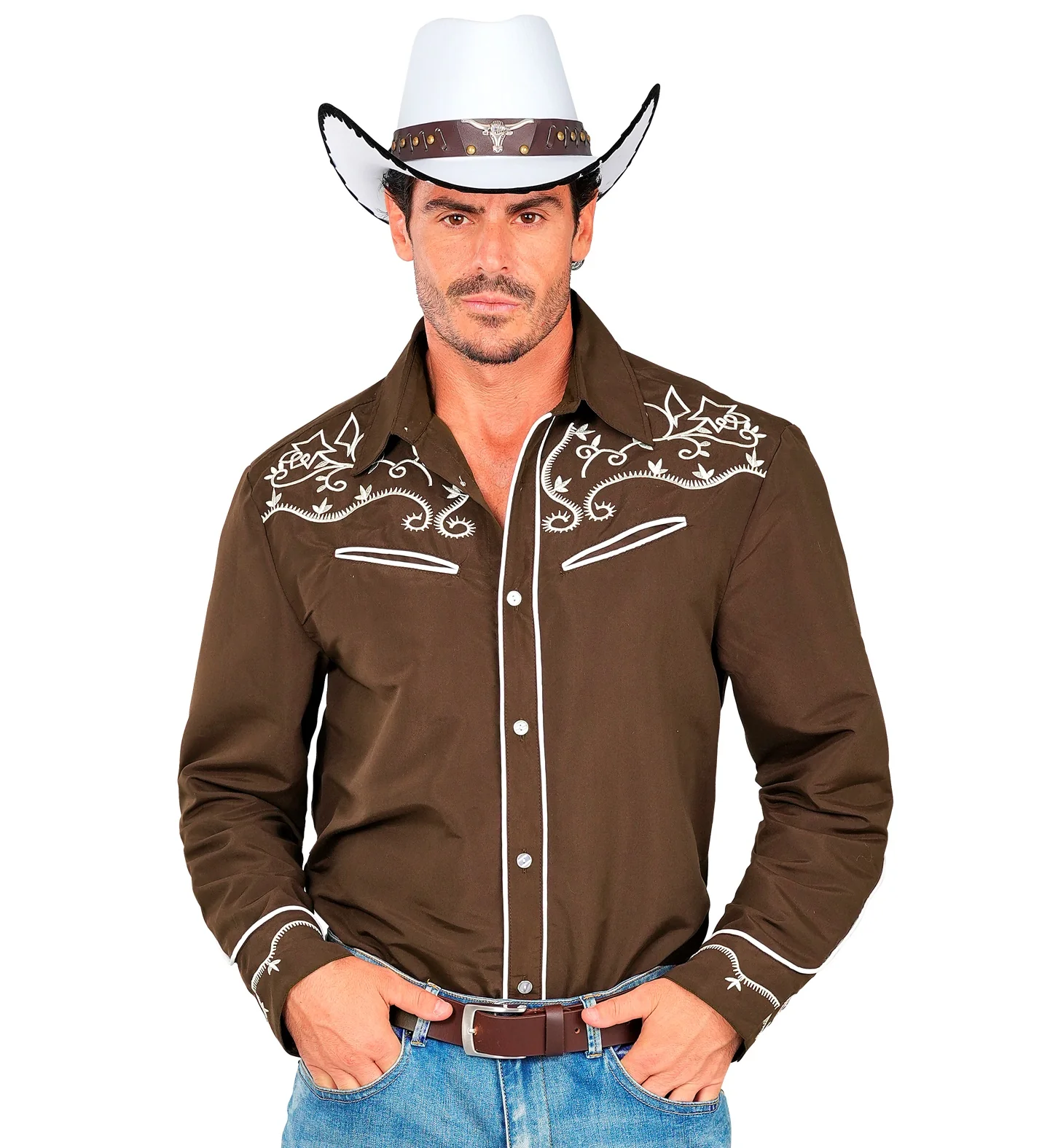Western cowboy shirt bruin Ringo - Image 4