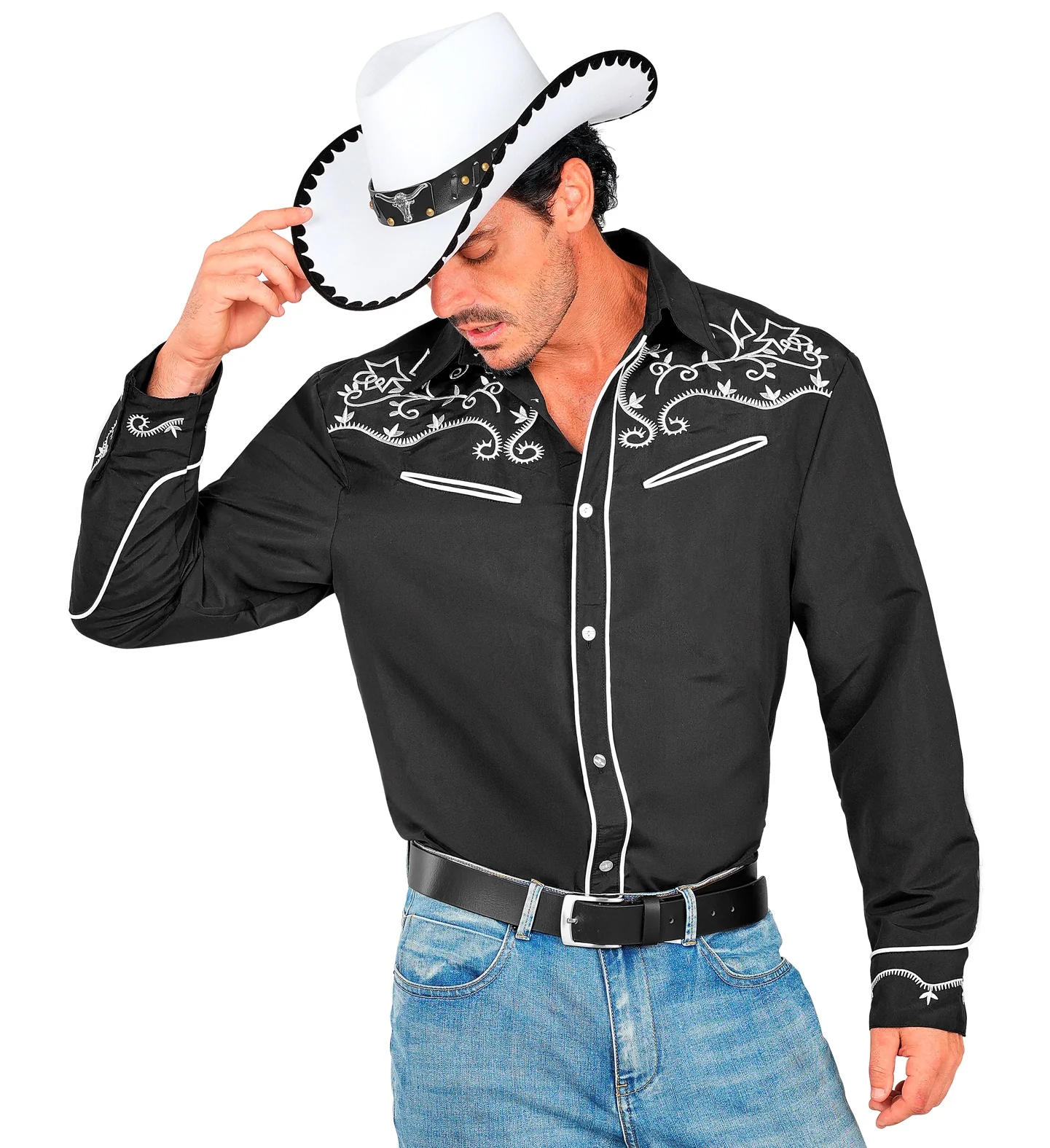 Western cowboy shirt zwart Ringo - Image 2