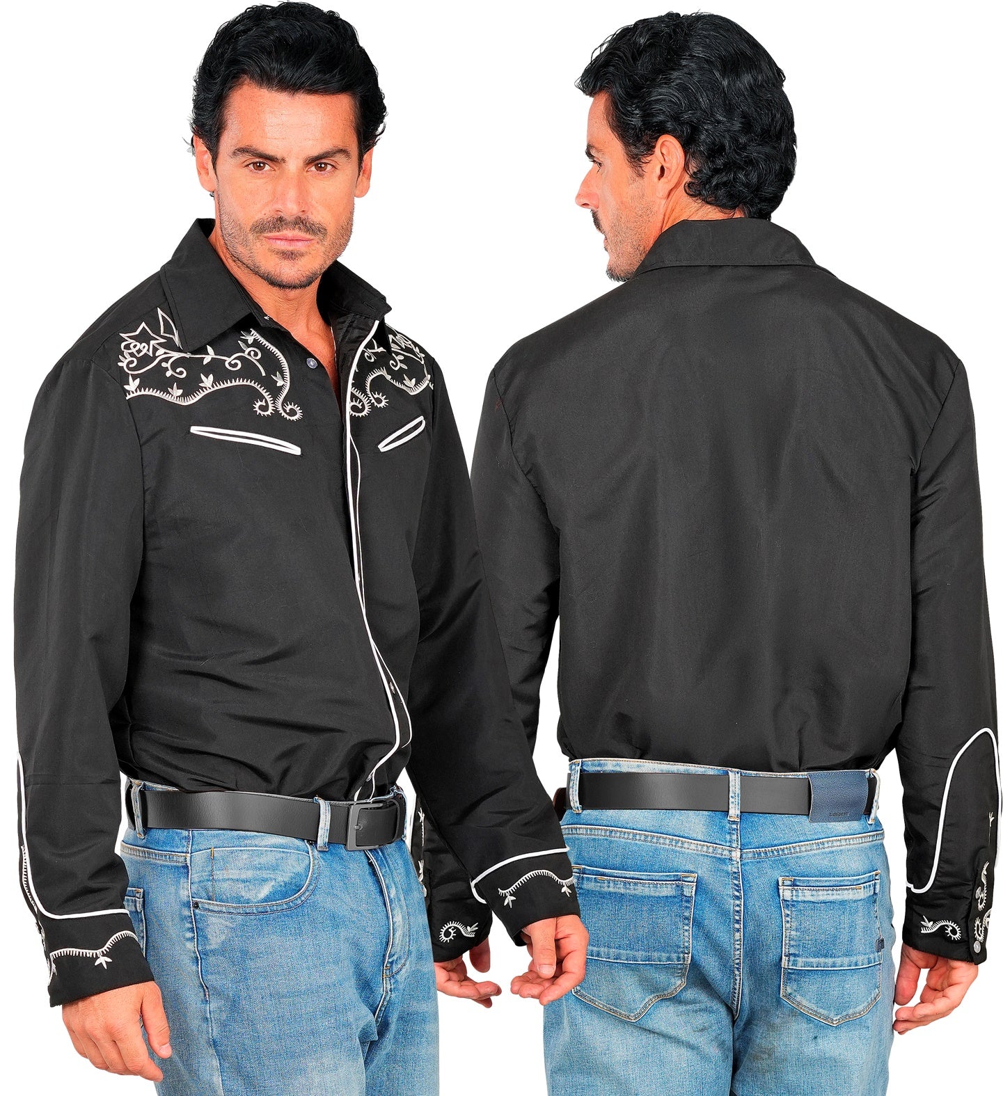 Western cowboy shirt zwart Ringo - Image 4
