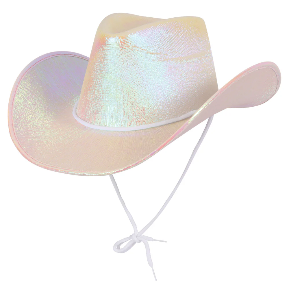 Wit cowboyhoed glitter