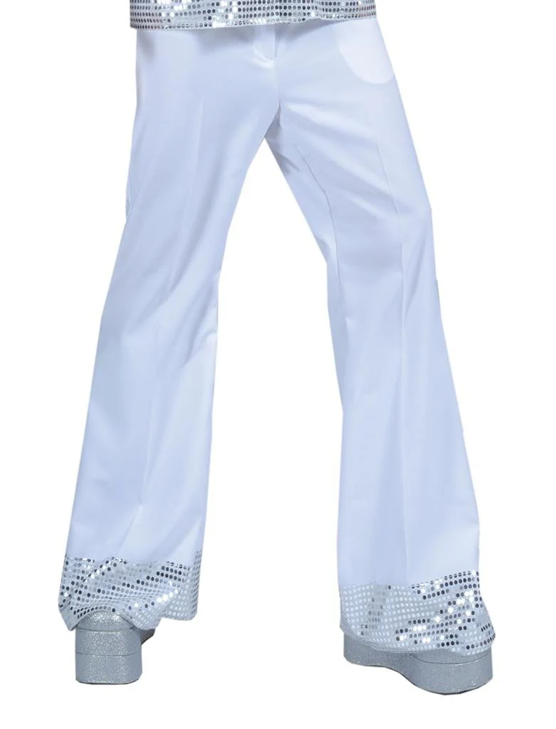 Witte discobroek heren