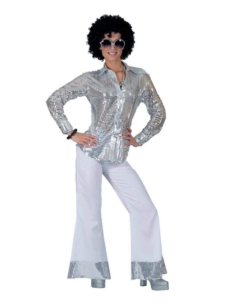 Witte glitter discobroek - Image 2