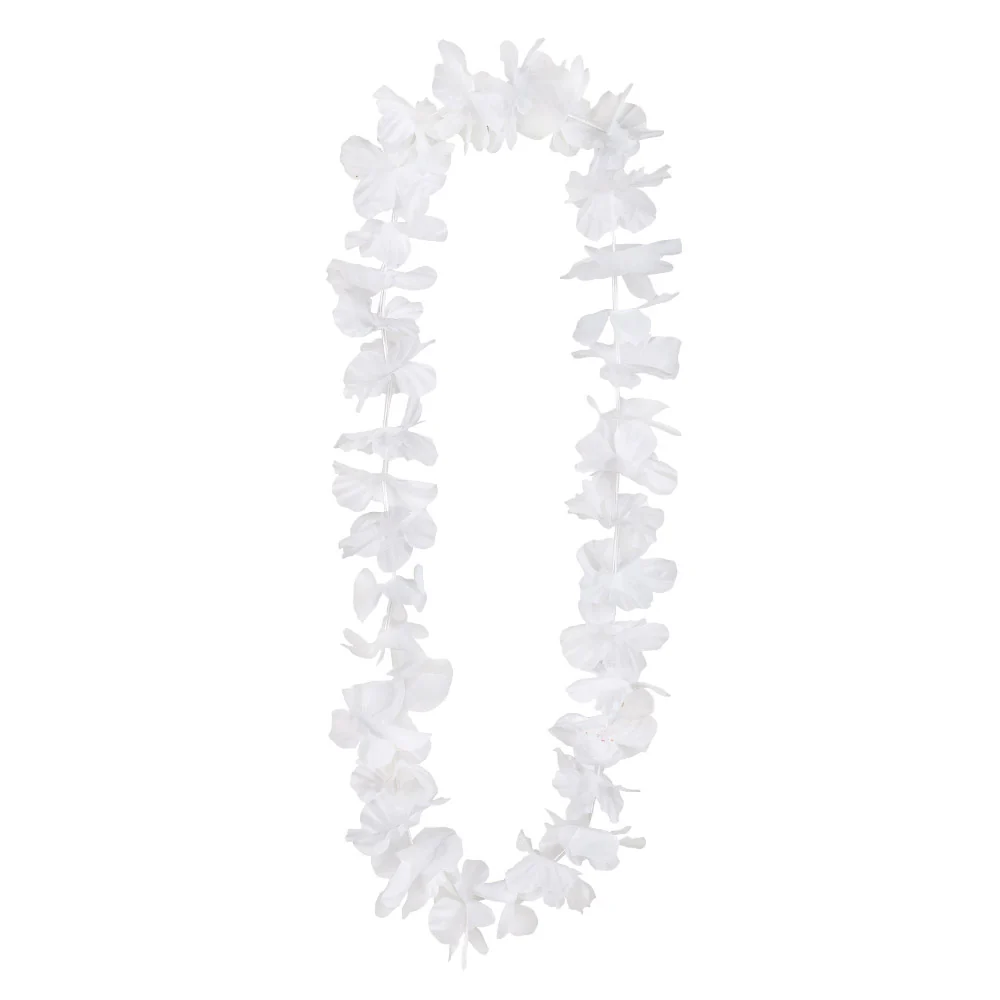 Witte Hawaii krans slinger