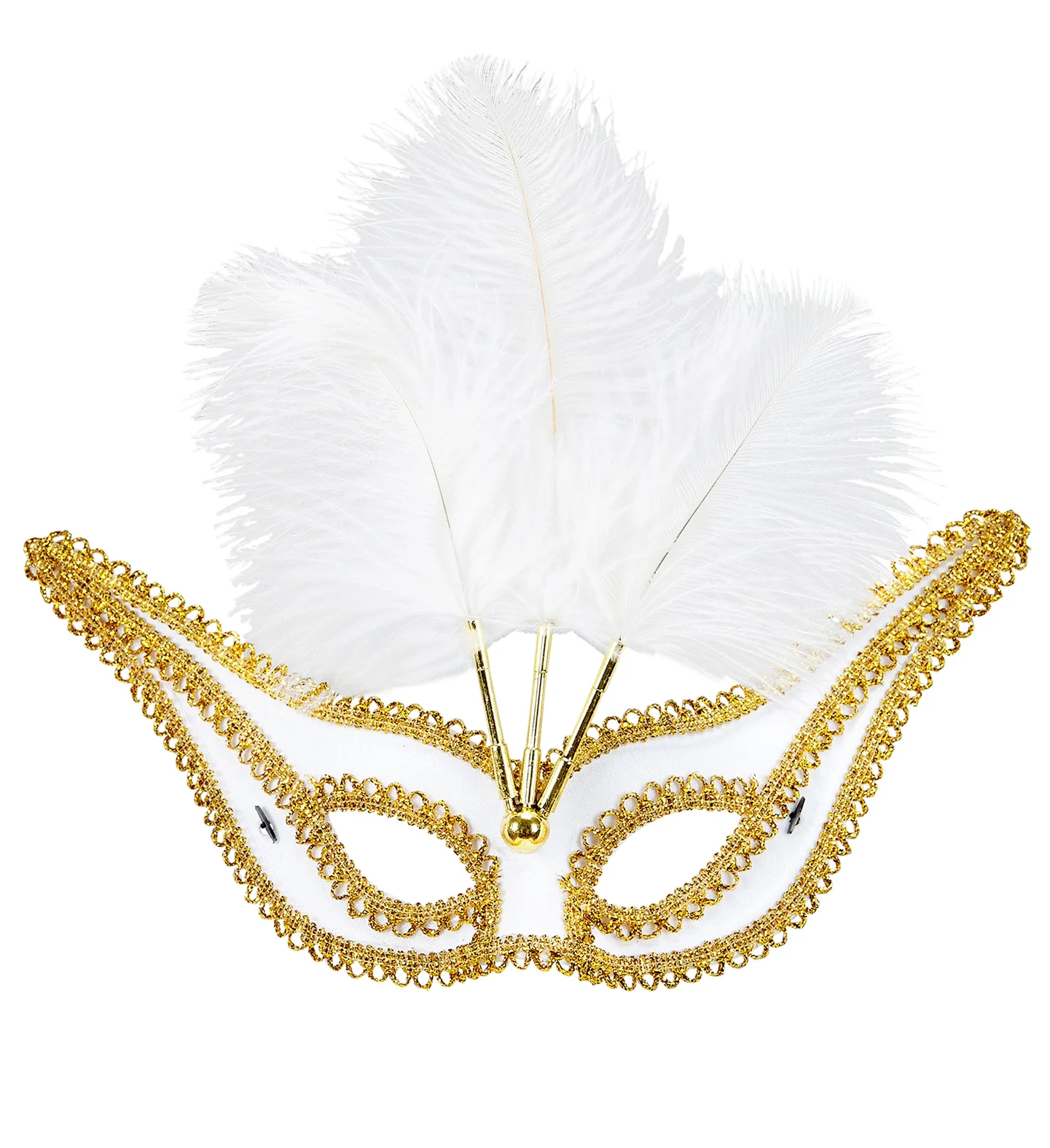 Witte oogmaskers met veertjes