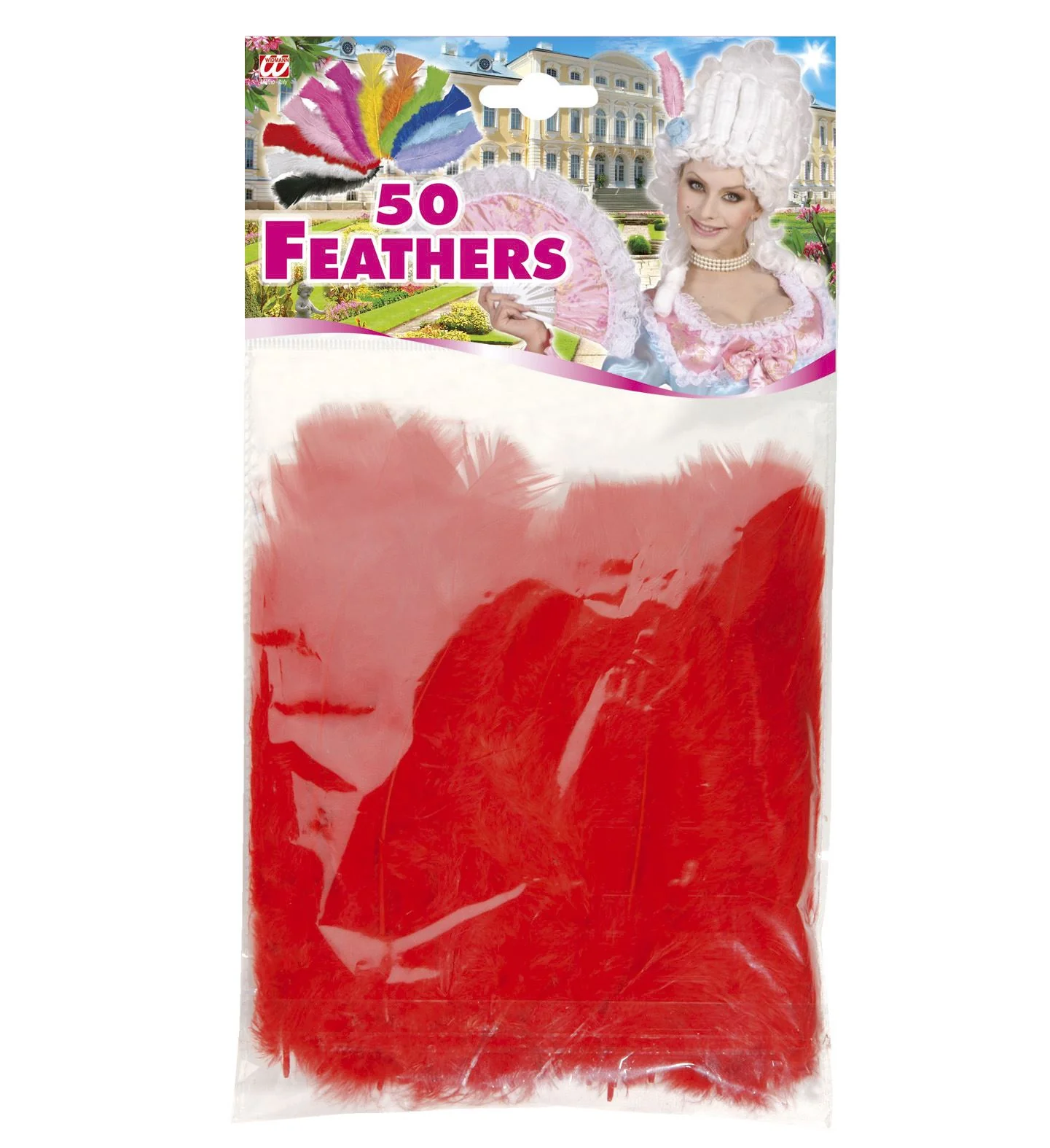 zakje met 50 veertjes rood - Image 2
